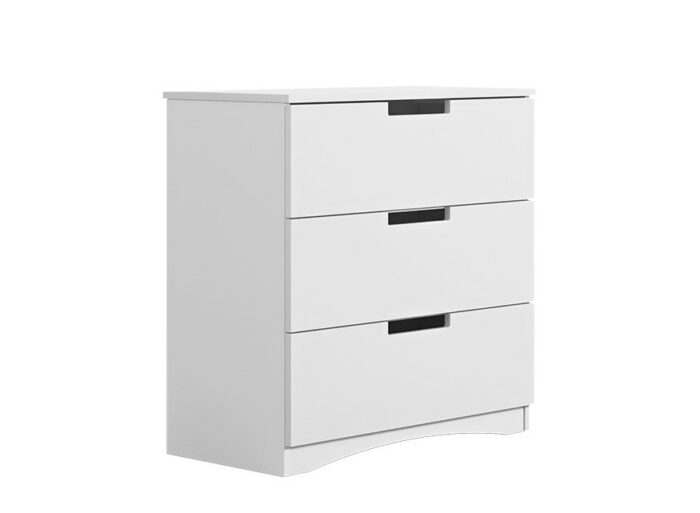 Commode 3 tiroirs 80 cm Blanc – EMMA