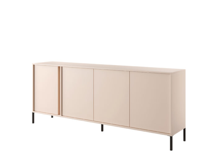 Buffet beige 4 portes pieds métal 200 cm – LIXIA
