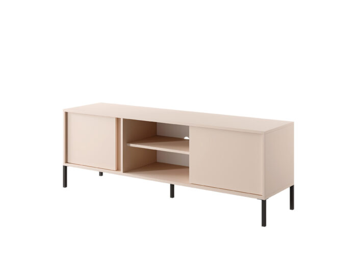 Meuble télé 2 portes 2 niches ouvertes 153 cm – LIXIA