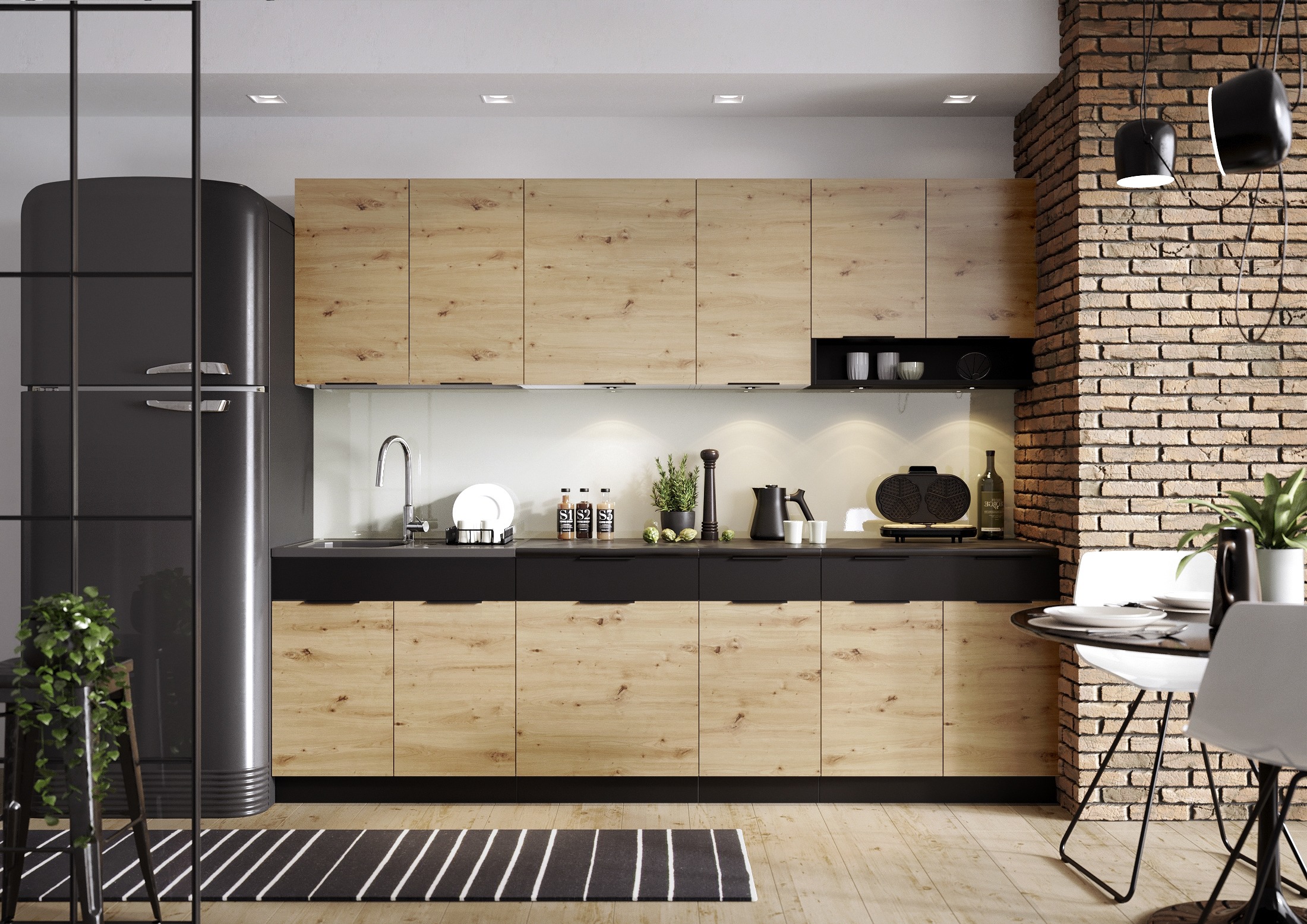 Cuisine complète EMILYA 2,60m Chêne Cuisine complète EMILYA 2,60m Chêne