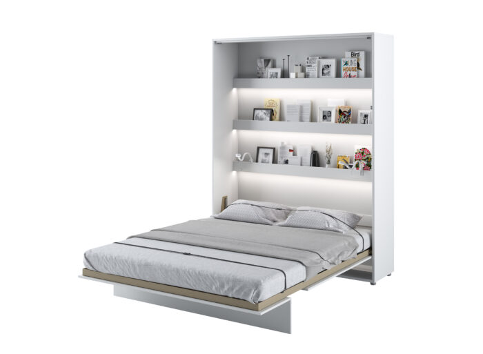 Lit escamotable pour 2 personnes avec LED et ouverture pneumatique – SMART