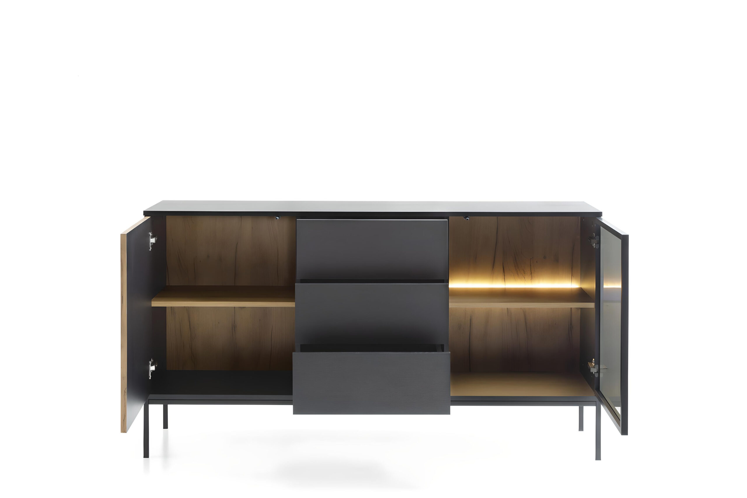 Découvrez le buffet MAEL finesse et fonctionnalité avec éclairage LED intégré Découvrez le buffet MAEL finesse et fonctionnalité avec éclairage LED intégré