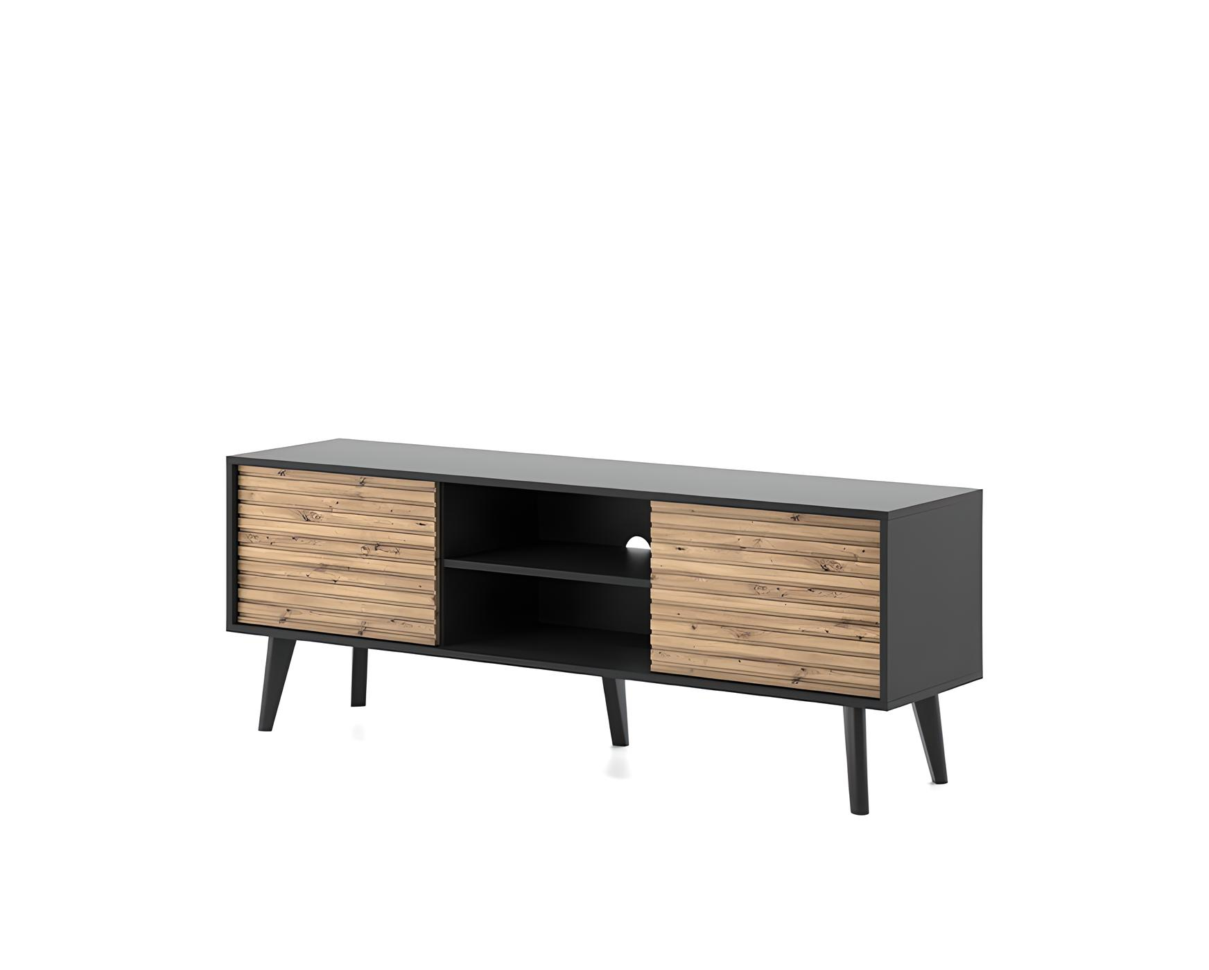 Meuble Télé ISAAC Élégance Contrastée avec Deux Portes et Design Moderne Meuble Télé ISAAC Élégance Contrastée avec Deux Portes et Design Moderne