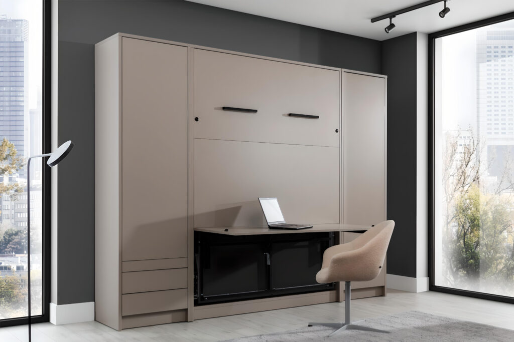 Lit escamotable bureau intégré