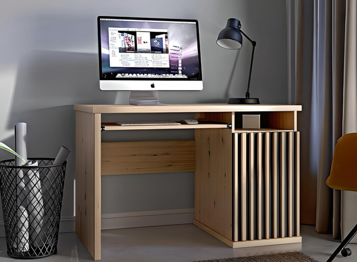 Bureau 4 étagères Chêne et Noir 120 cm – ZEBRA
