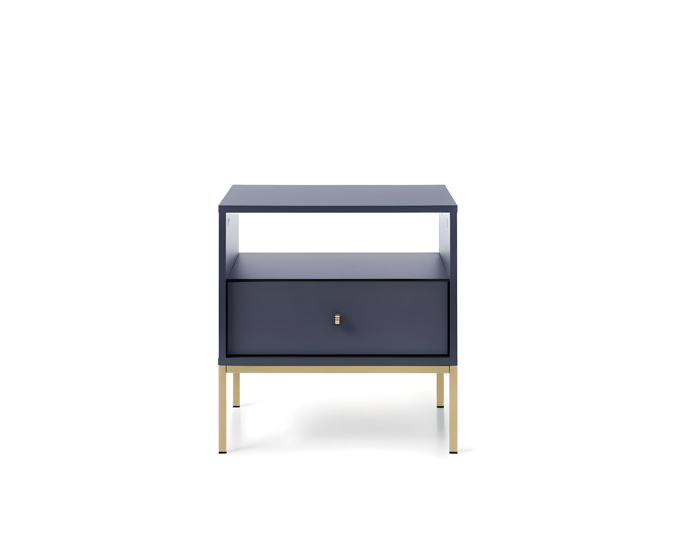 Table de chevet ROSALIA élégance et modernité avec ses pieds en métal doré et sa finition bleue Table de chevet ROSALIA élégance et modernité avec ses pieds en métal doré et sa finition bleue