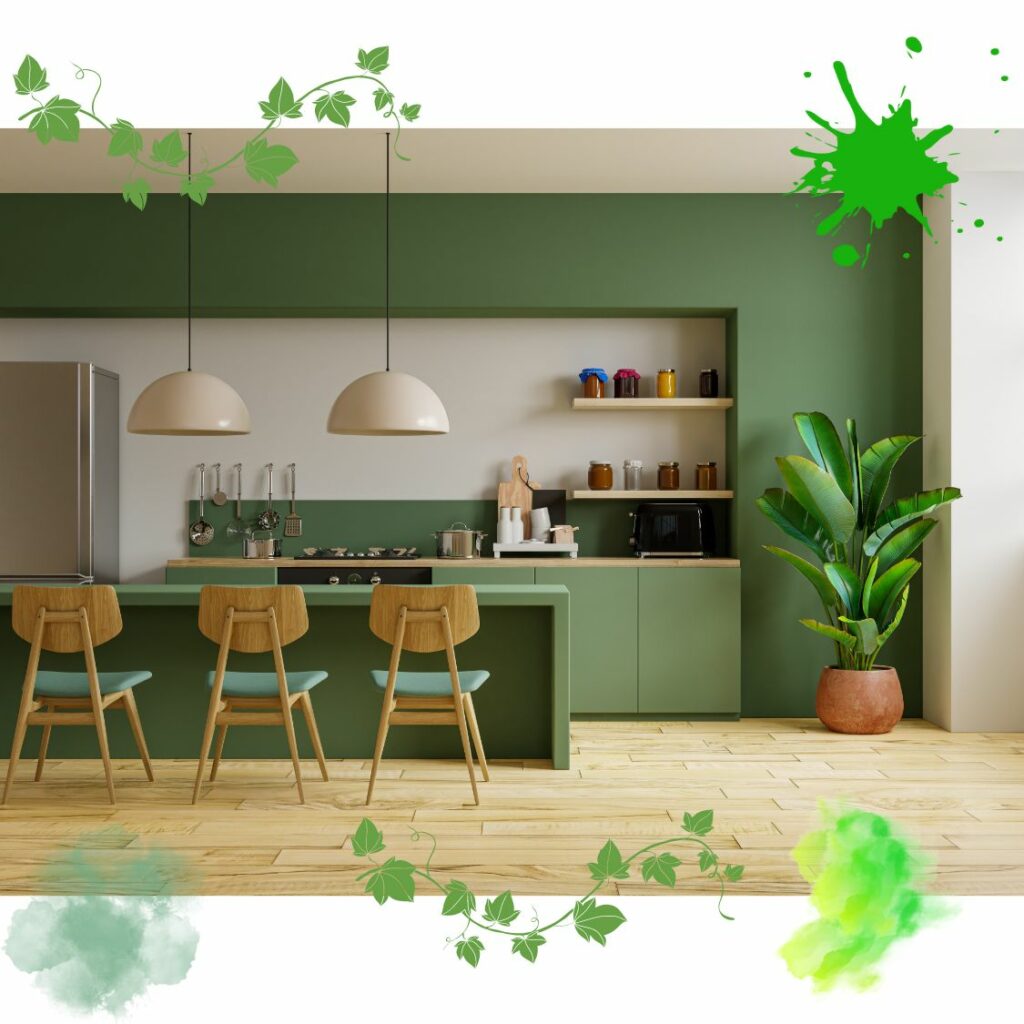 Kamazza cuisine vert nature et cuisine vert et bois