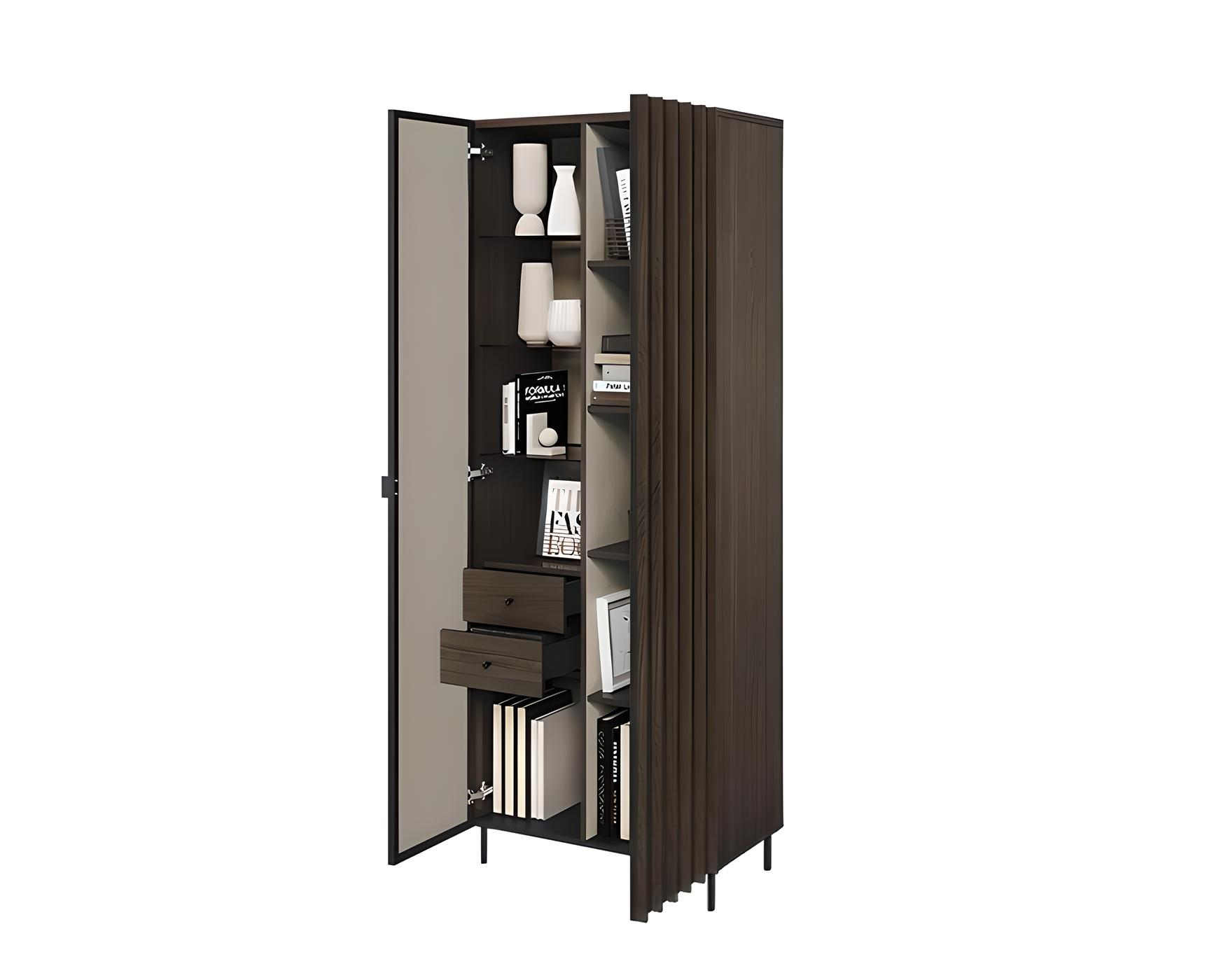 Avec ses étagères en bois et compartiments, cette vitrine CARENNE est parfaite pour mettre en valeur vos objets Avec ses étagères en bois et compartiments, cette vitrine CARENNE est parfaite pour mettre en valeur vos objets