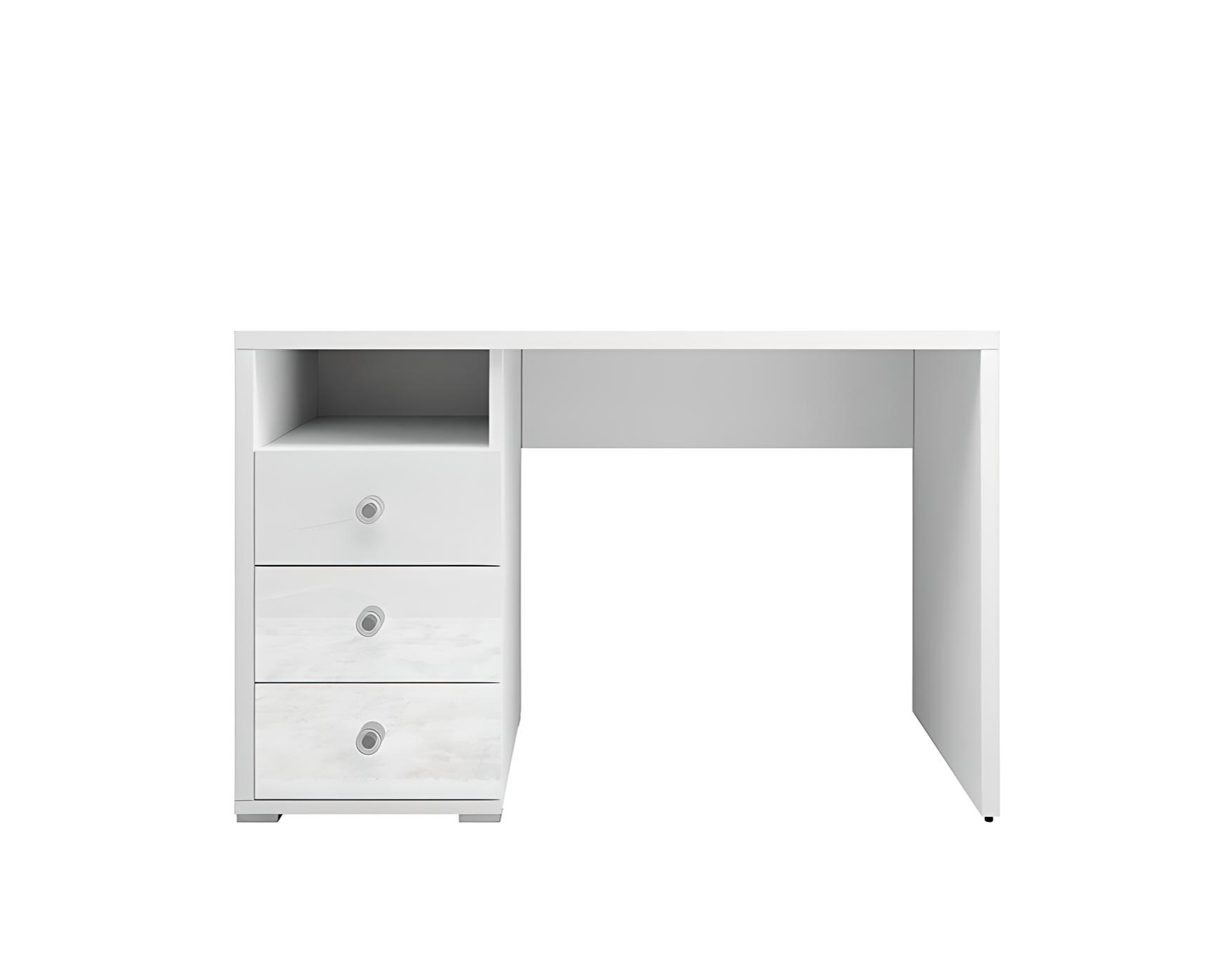 Le bureau MILA, avec ses tiroirs et son étagère, est conçu pour répondre à vos besoins de rangement Le bureau MILA, avec ses tiroirs et son étagère, est conçu pour répondre à vos besoins de rangement