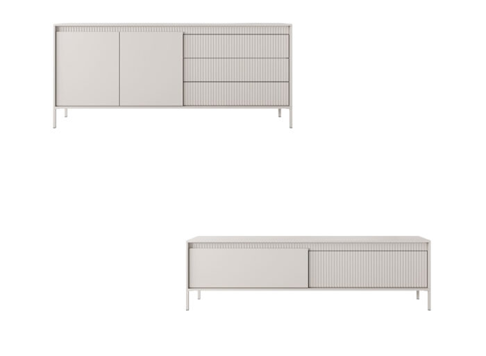 Salon complet avec buffet et meuble télé 187 cm – ROMANE