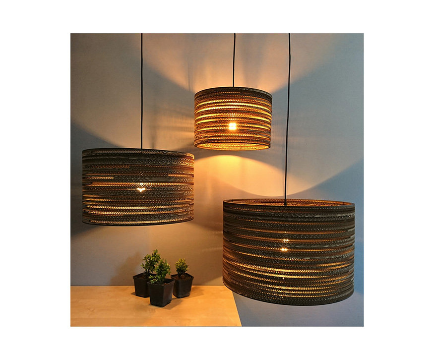 Suspension design cylindrique carton recyclé - VALEA 4 KAMAZZA Suspension design cylindrique carton recyclé - VALEA 4