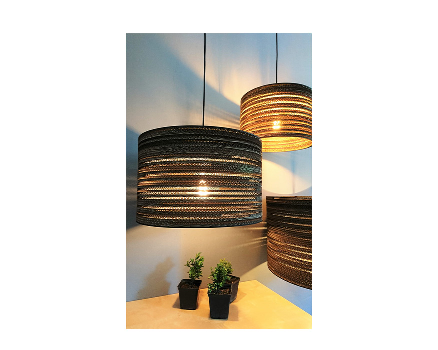 Suspension design cylindrique carton recyclé - VALEA 5 KAMAZZA Suspension design cylindrique carton recyclé - VALEA 5