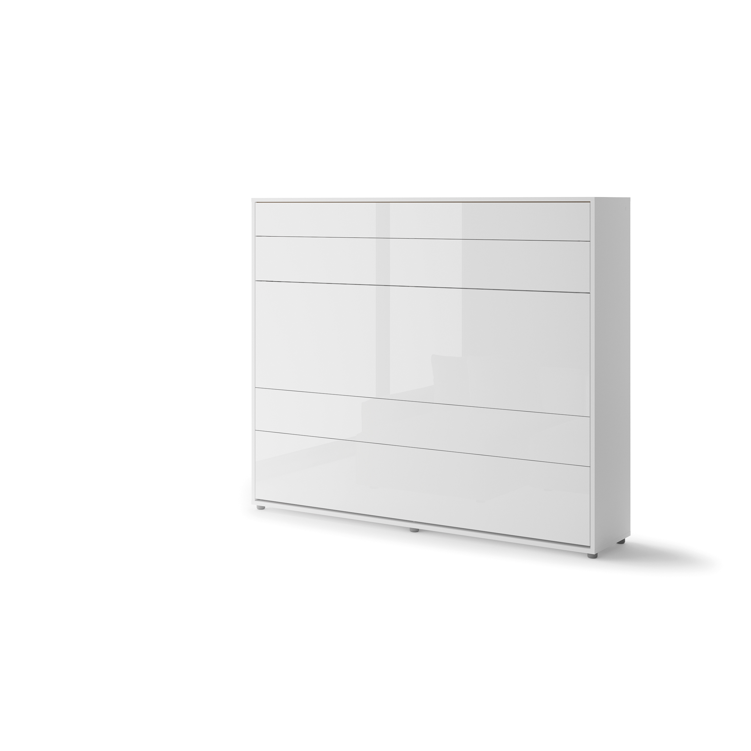 Lit escamotable horizontal avec LED mécanisme d’ouverture pneumatique – SMART blanc brillant 160x200 1 KAMAZZA Lit escamotable horizontal avec LED mécanisme d’ouverture pneumatique – SMART blanc brillant 160x200 1