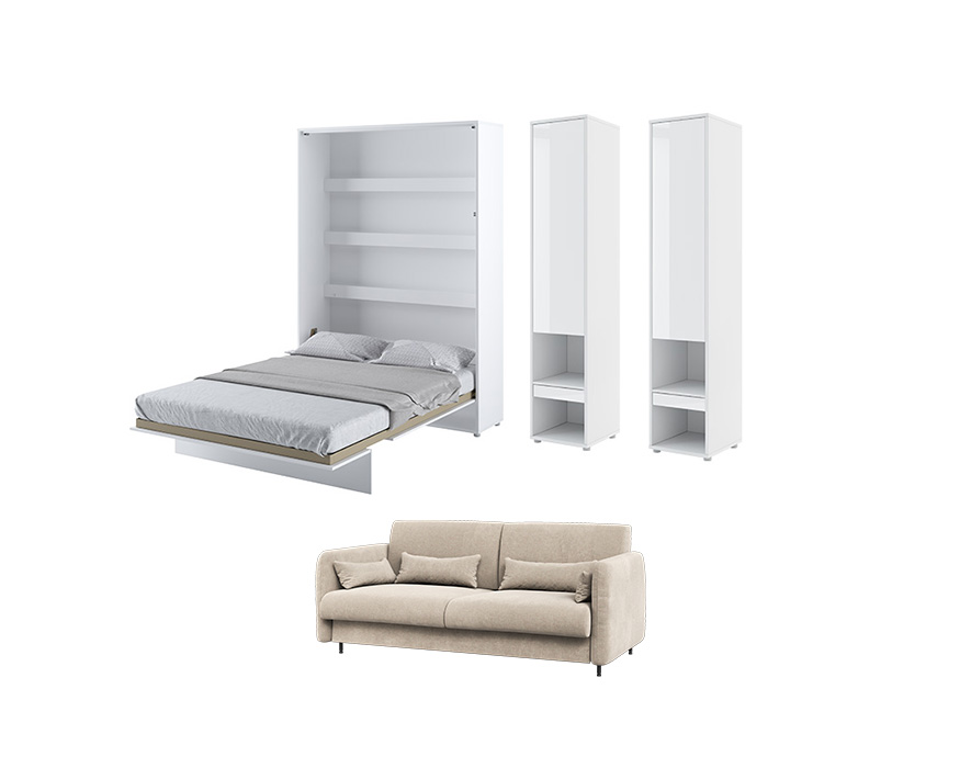 Lit rabattable avec canapé et rangement KAMAZZA Lit rabattable avec canapé et rangement