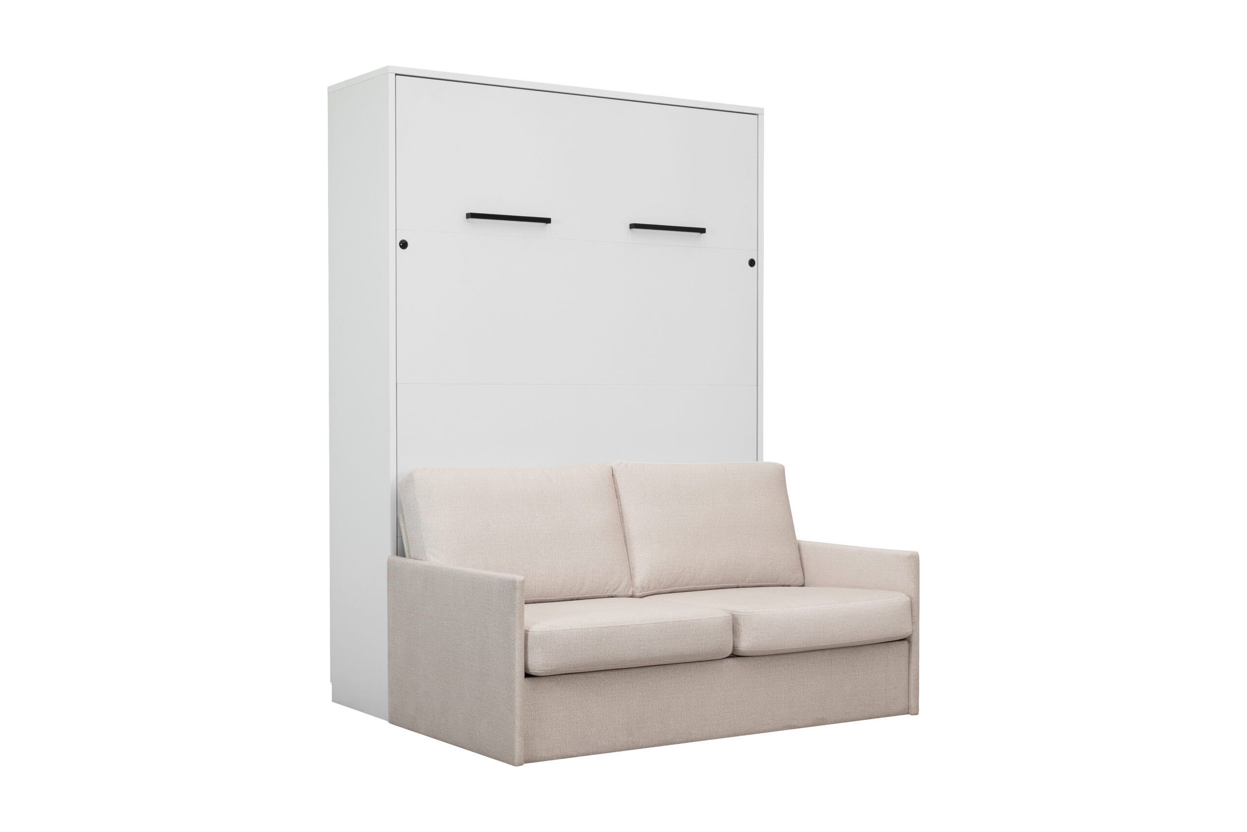 GENIUS_sofa_Emma_03_2 Lit armoire canapé 2 personnes crème - blanc - 3/4 fermé