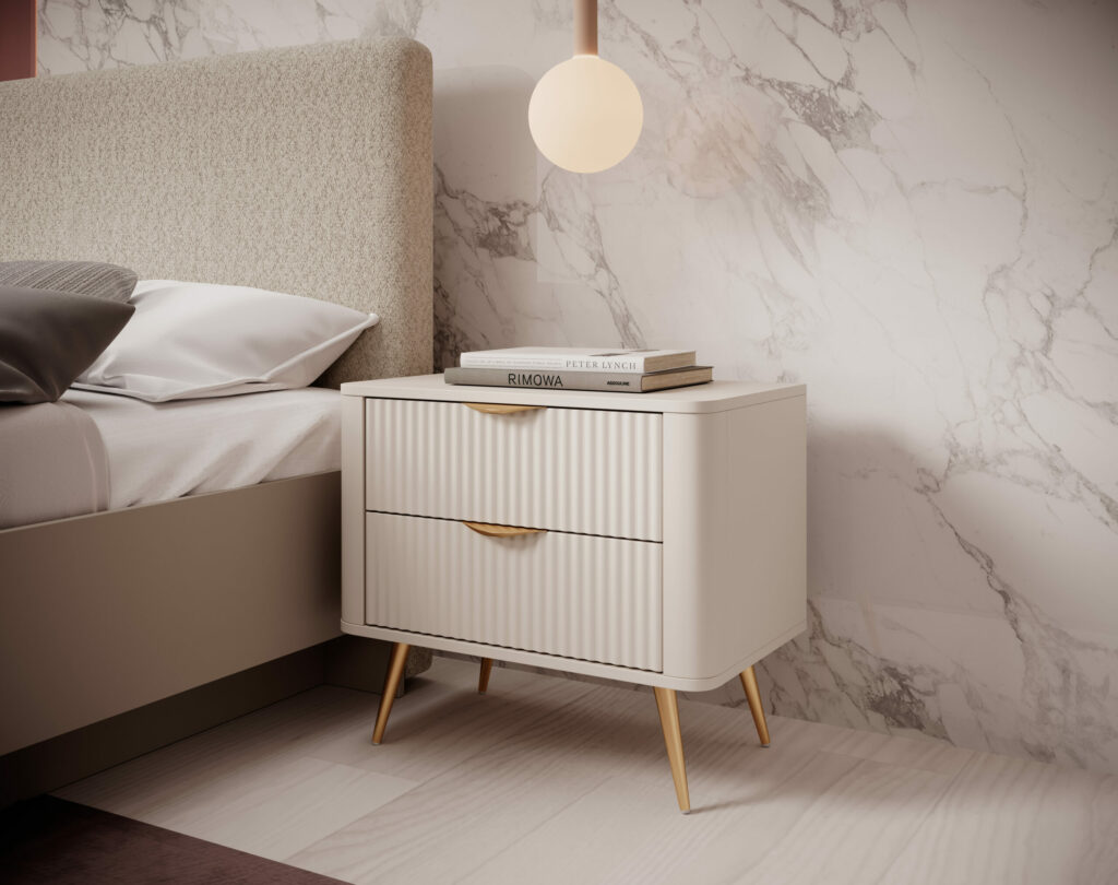 Lit coffre 160x200 cm avec chevets intégré, - ASTA