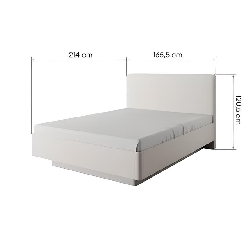 Lit coffre 160x200 cm beige sommier relevable - ASTA
