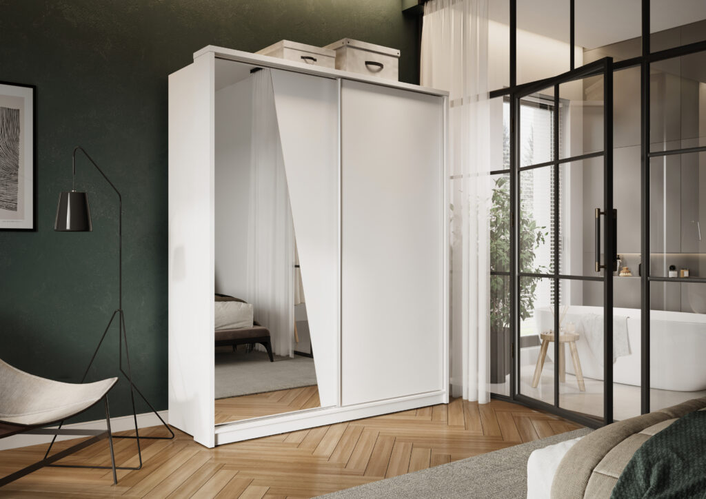 Armoire 2 portes avec miroir KAMAZZA