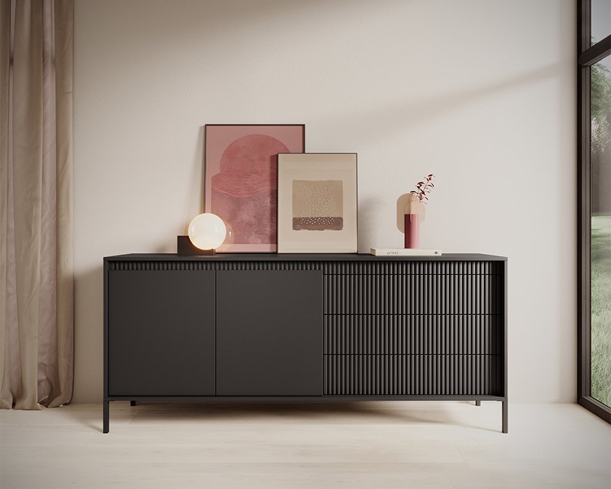 Aménager un petit salon - buffet 2 portes 187 cm ROMANE - article de blog